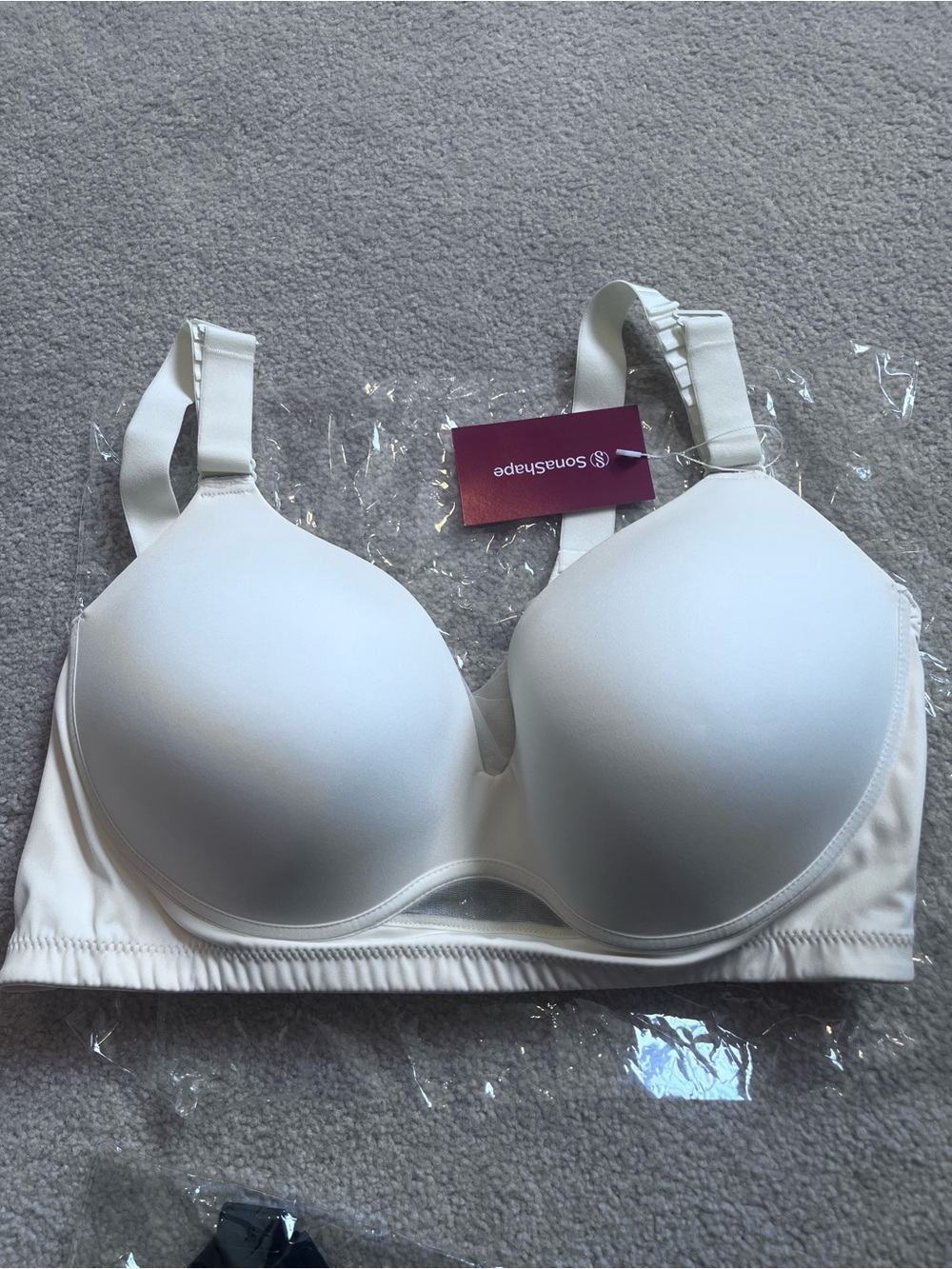 Sonashape White / Black Seamless T-Shirt Bra